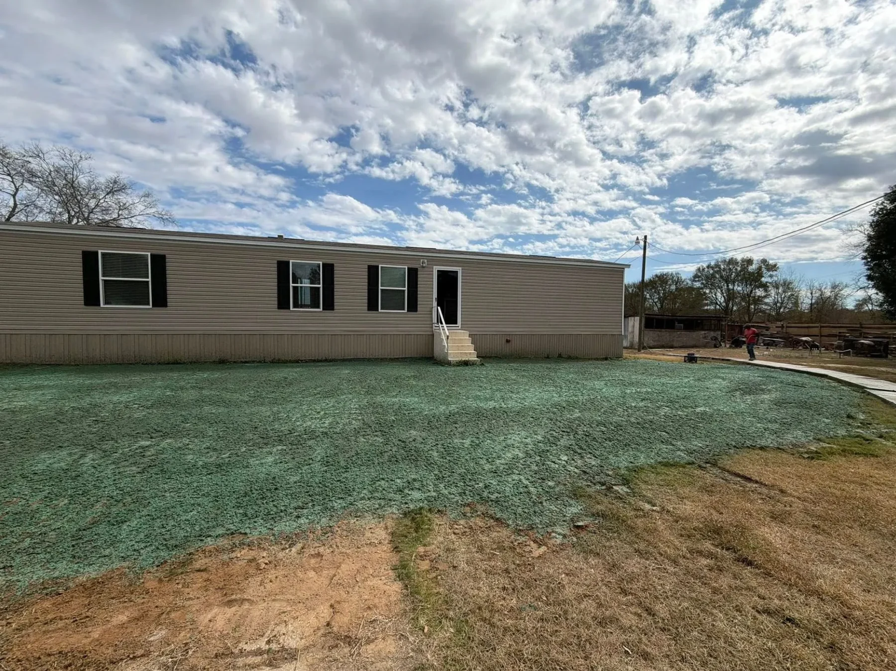 Hydroseed and erosion-control work on exposed ground